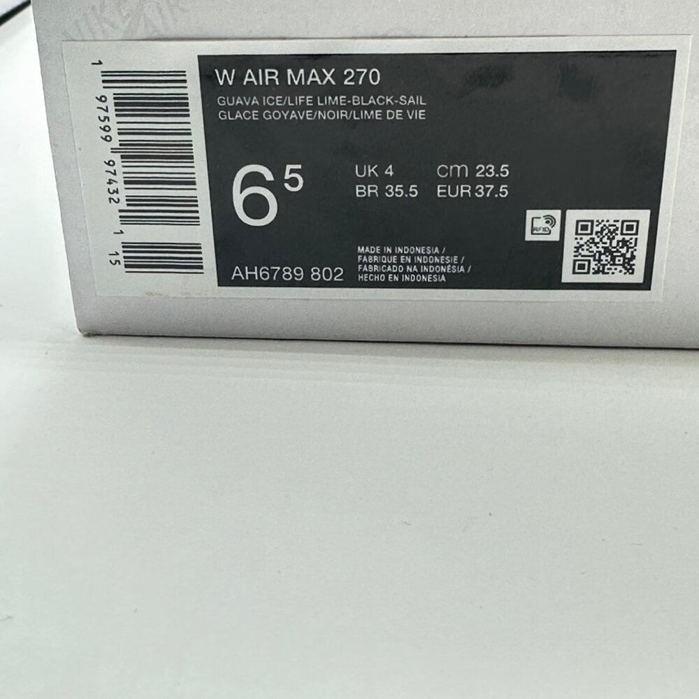 Women Nike Air Max 270 Guava Ice Life Lime Sail Black  AH6789-802 Multi Sizes - Picture 13 of 14